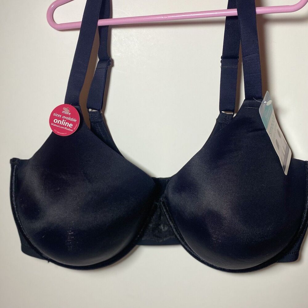 RADIANT by Vanity Fair Bra 40DDD Black Smooth Support Underwire Full Figure New